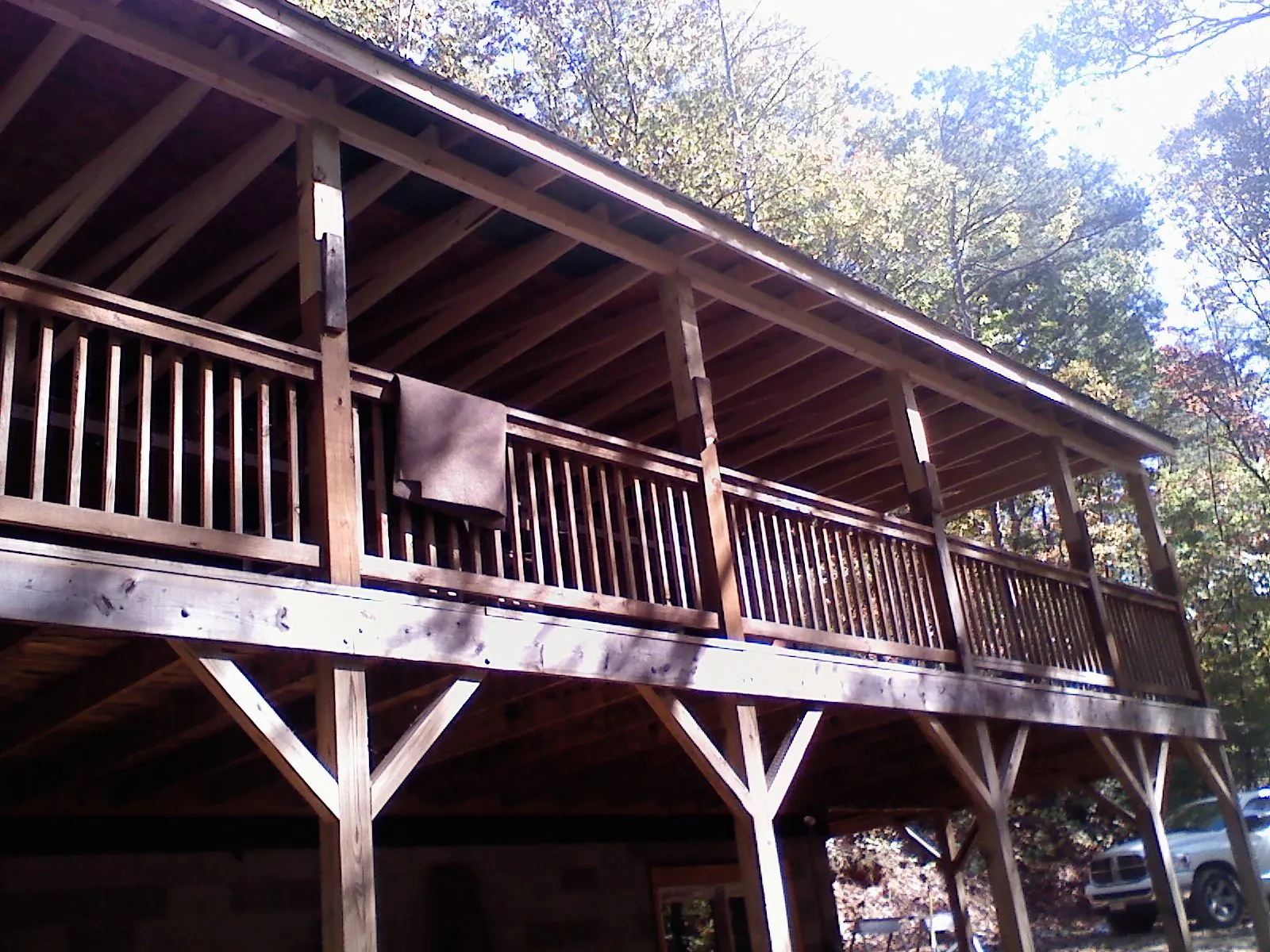 Timber framing under a new elevated porch and deck — Roof Leak Repair in Tennyson by Roofing Brothers